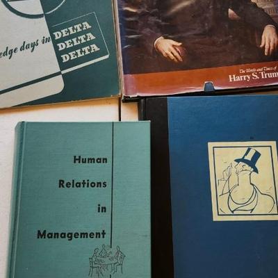 Vintage Book Lot, including 1942 United Nations War Atlas Book and The New Yorker 1950-55 Album