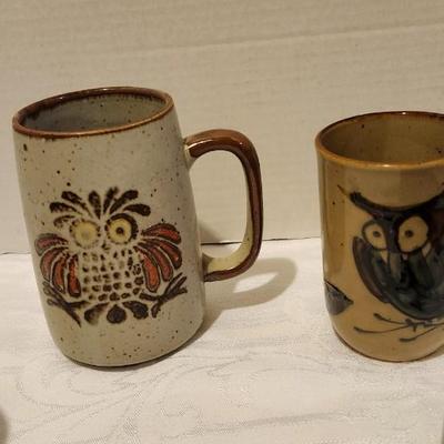 Vintage Stoneware Owl Mugs