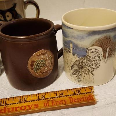 Vintage Stoneware Owl Mugs