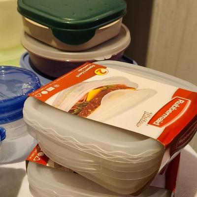 Tupperware and new food storage containers and chip clips