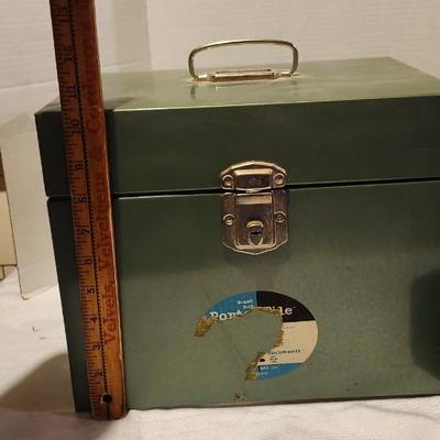 Vintage File Metal File Storage Box 1950’s and cash box