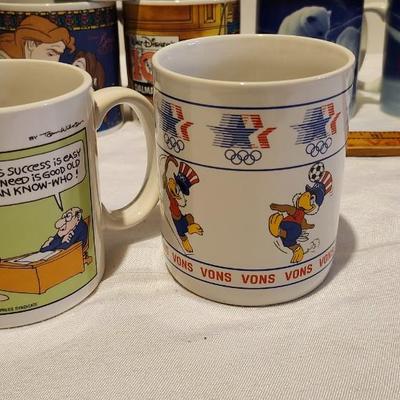 Vintage coffee mug including Disney's Morton Salt, Coco cola