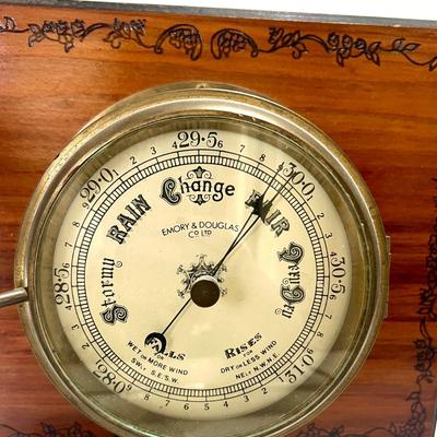 Vintage Emory & Douglas Weather Nautical Ship Barometer Temperature Thermometer