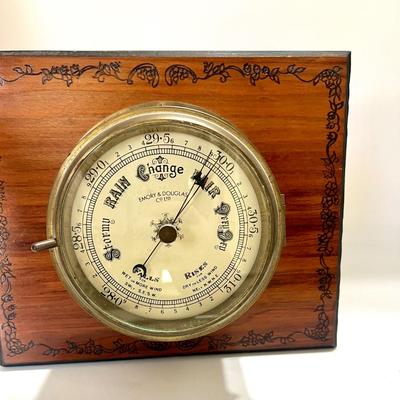 Vintage Emory & Douglas Weather Nautical Ship Barometer Temperature Thermometer