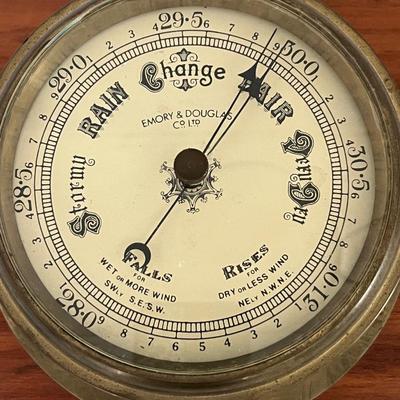 Vintage Emory & Douglas Weather Nautical Ship Barometer Temperature Thermometer