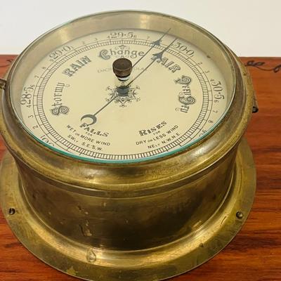Vintage Emory & Douglas Weather Nautical Ship Barometer Temperature Thermometer