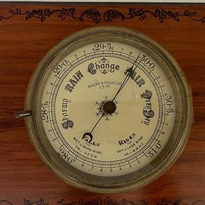 Vintage Emory & Douglas Weather Nautical Ship Barometer Temperature Thermometer
