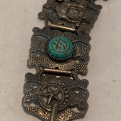 Vintage Middle Eastern Sterling & Turquoise Necklace & Bracelot