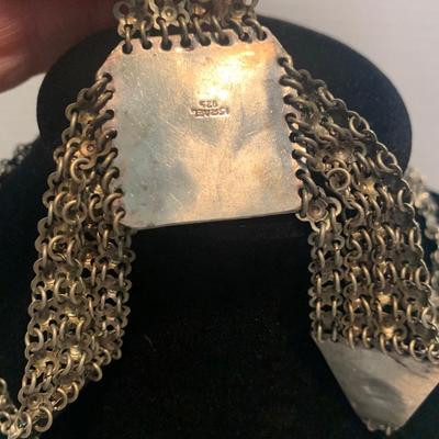 Vintage Middle Eastern Sterling & Turquoise Necklace & Bracelot