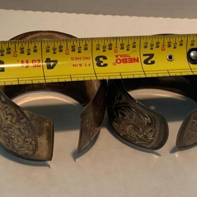 PAIR Vintage Sterling Engraved Bangle Bracelets