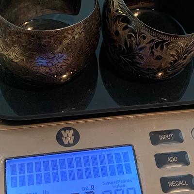 PAIR Vintage Sterling Engraved Bangle Bracelets