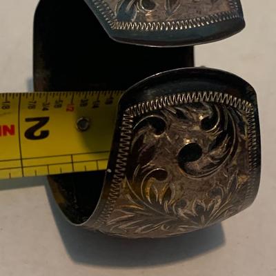 PAIR Vintage Sterling Engraved Bangle Bracelets