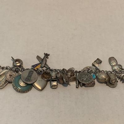 Vintage Sterling Charm Bracelet Packed w/ Unique Charms