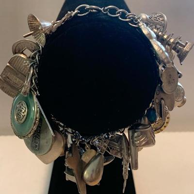 Vintage Sterling Charm Bracelet Packed w/ Unique Charms