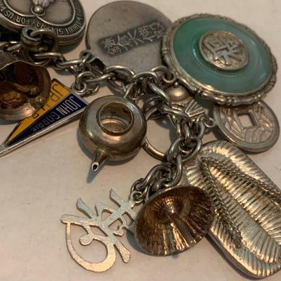 Vintage Sterling Charm Bracelet Packed w/ Unique Charms