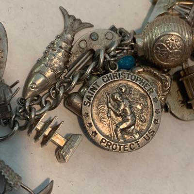 Vintage Sterling Charm Bracelet Packed w/ Unique Charms