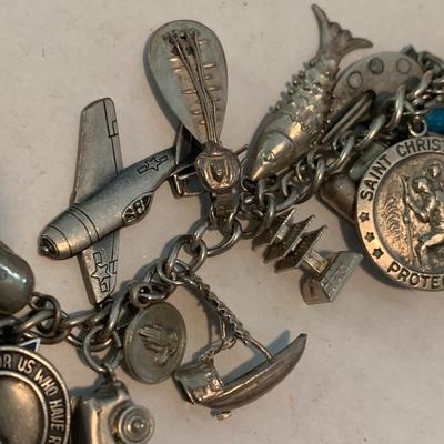 Vintage Sterling Charm Bracelet Packed w/ Unique Charms
