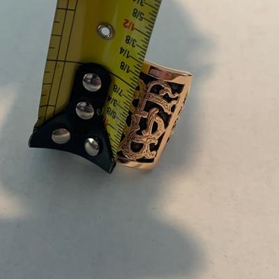 Heavy 18k Monogrammed Estate Ring 32 grams