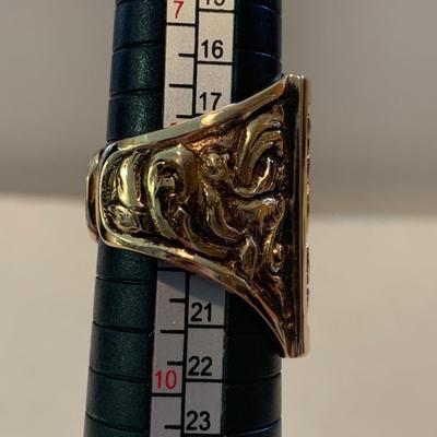 Heavy 18k Monogrammed Estate Ring 32 grams