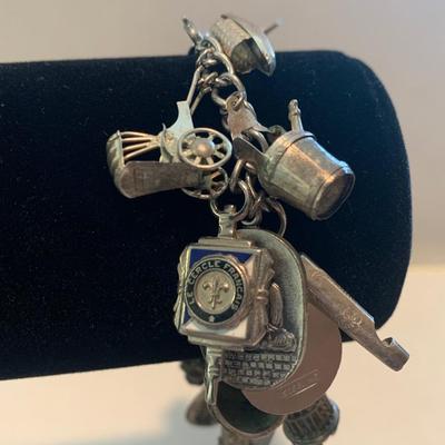 Vintage Sterling Silver Charm Bracelet Packed w/ early charms