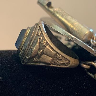 Vintage Sterling Silver Charm Bracelet Packed w/ early charms