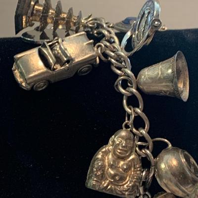 Vintage Sterling Silver Charm Bracelet Packed w/ early charms