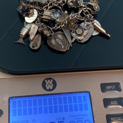 Vintage Sterling Silver Charm Bracelet Packed w/ early charms