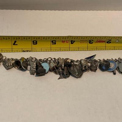 Vintage Sterling Silver Charm Bracelet Packed w/ early charms