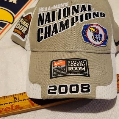 University of Kansas memorabilia lot including 2008 champion hats
