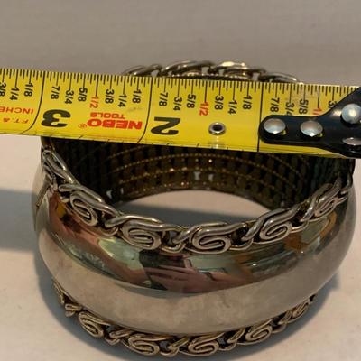 Thick Sterling Bangle Bracelet