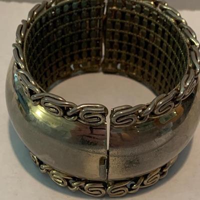 Thick Sterling Bangle Bracelet