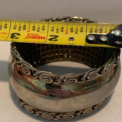 Thick Sterling Bangle Bracelet