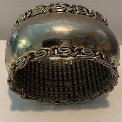 Thick Sterling Bangle Bracelet