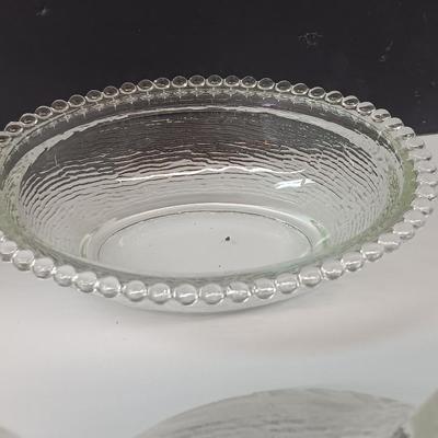 Beautiful vintage Coalport "Fragrance" bone China plate with clear glass nesting chicken and elegant vase