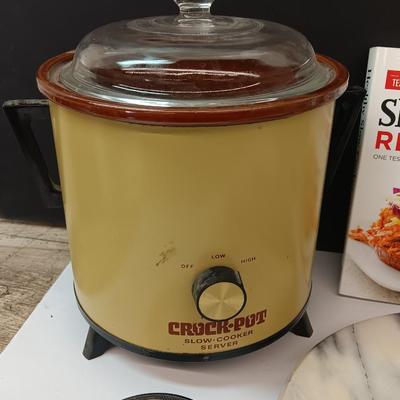 Electric Crock-pot - Marble lazy Susan - stainless steel utensils and more
