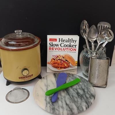 Electric Crock-pot - Marble lazy Susan - stainless steel utensils and more