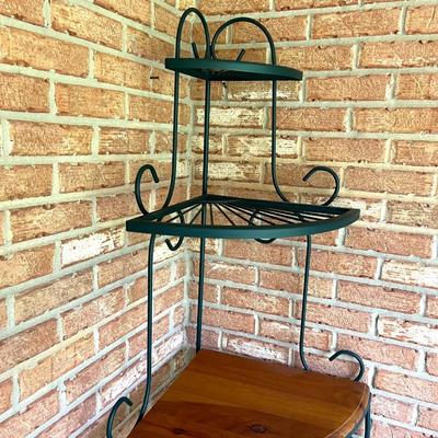 Metal & Wood Corner Shelf