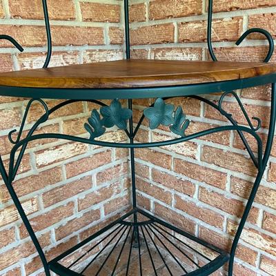 Metal & Wood Corner Shelf