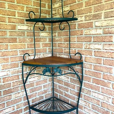 Metal & Wood Corner Shelf