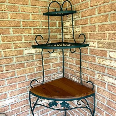 Metal & Wood Corner Shelf