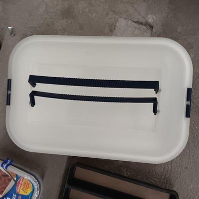 Plastic food storage with drawer rods for kitchen towels -pitchers - organizers and more