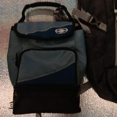 Outdoor day pack with insulated lunch boxes and drink container
