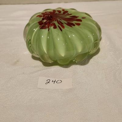 Signed Rollin Karg Glass Sculpture paperweight