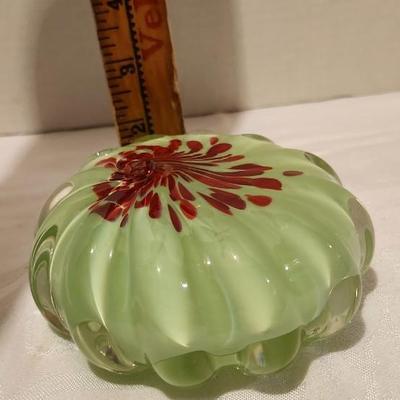 Signed Rollin Karg Glass Sculpture paperweight