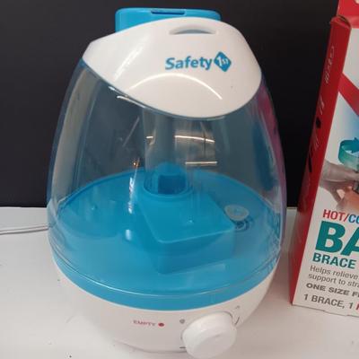 Safety First Ultrasonic humidifier with Muller hot/cold Lumbar back brace
