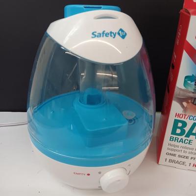 Safety First Ultrasonic humidifier with Muller hot/cold Lumbar back brace