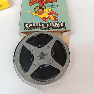 Two vintage reel camera films - Woody Woodpecker and Mighty Mouse
