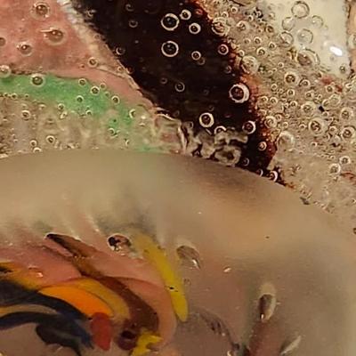 Signed Glass Sculpture paper weight