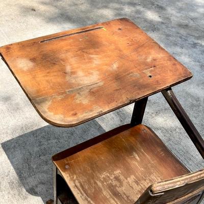 Authentic Vtg. Metal & Wood School Desk