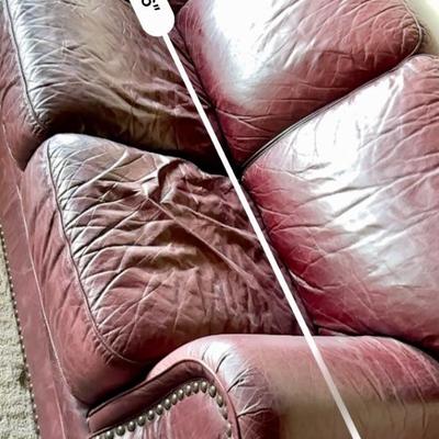 Red leather sofa